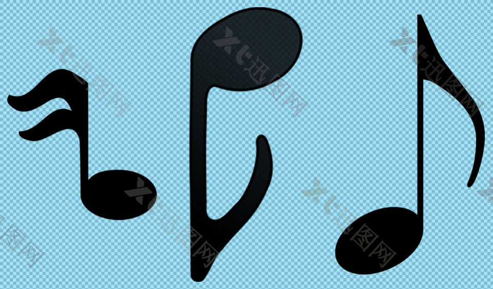 三个音乐符号免抠png透明图层素材