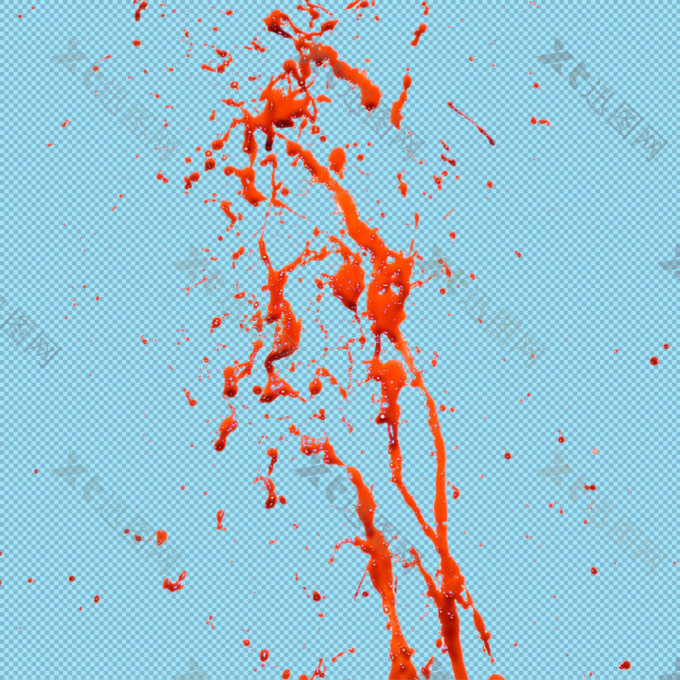 红色喷溅血迹免抠png透明图层素材
