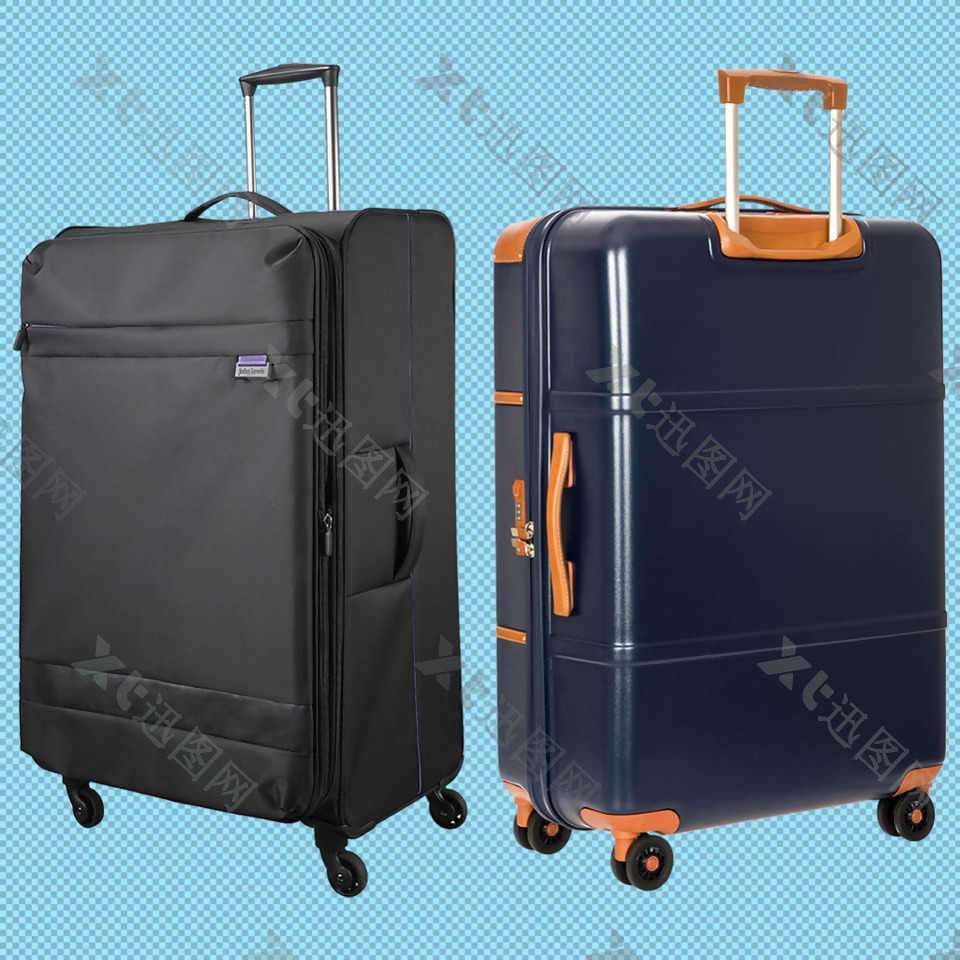 两个行李箱免抠png透明图层素材
