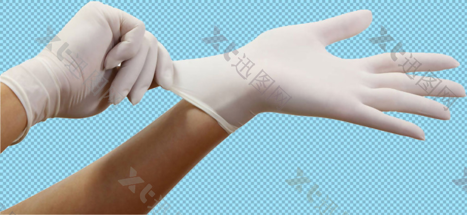 白色手术手套免抠png透明图层素材