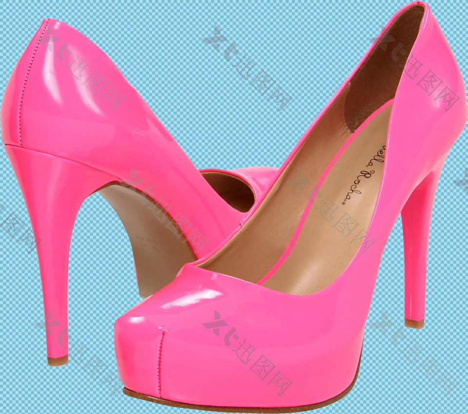 粉红色女高跟鞋免抠png透明图层素材