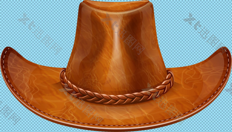 棕色牛皮帽子免抠png透明图层素材