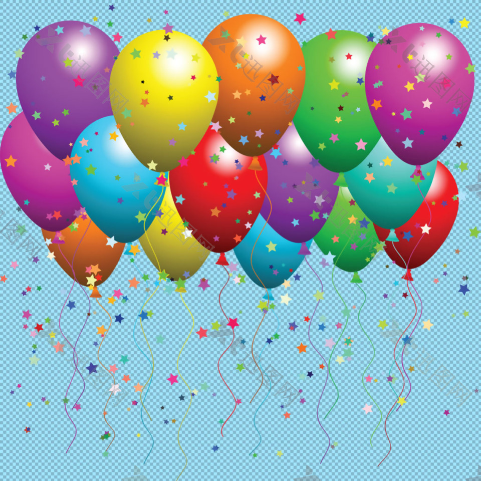 彩色庆典气球免抠png透明图层素材