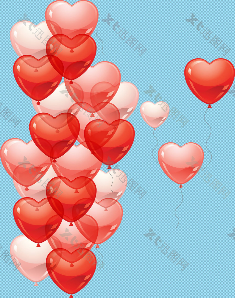 可爱心形气球免抠png透明图层素材