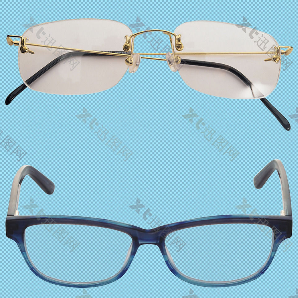 两种眼镜免抠png透明图层素材