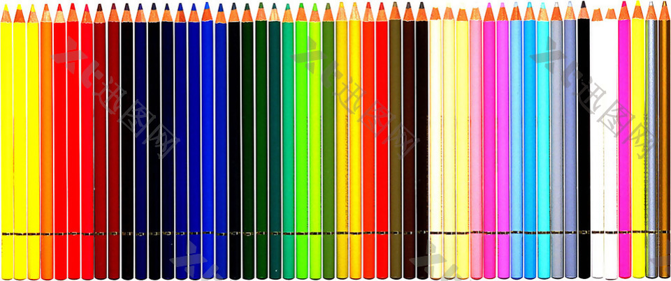 一排彩色铅笔免抠png透明图层素材