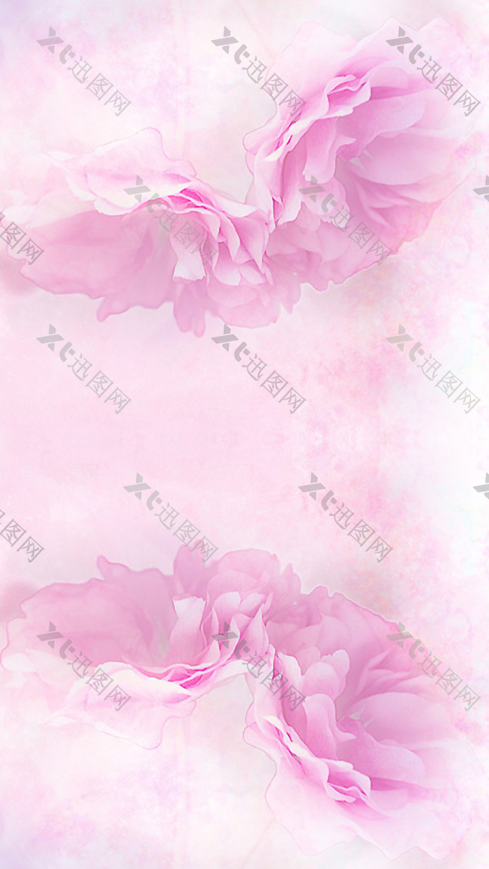 唯美粉色花朵H5背景素材