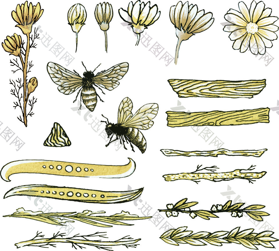 蜜蜂矢量装饰素材