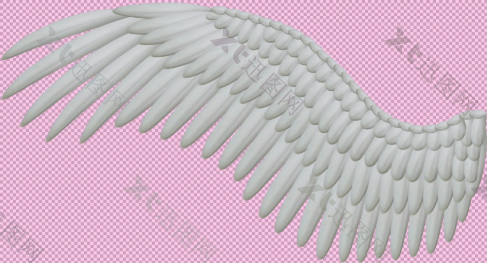 白色手绘翅膀免抠png透明图层素材