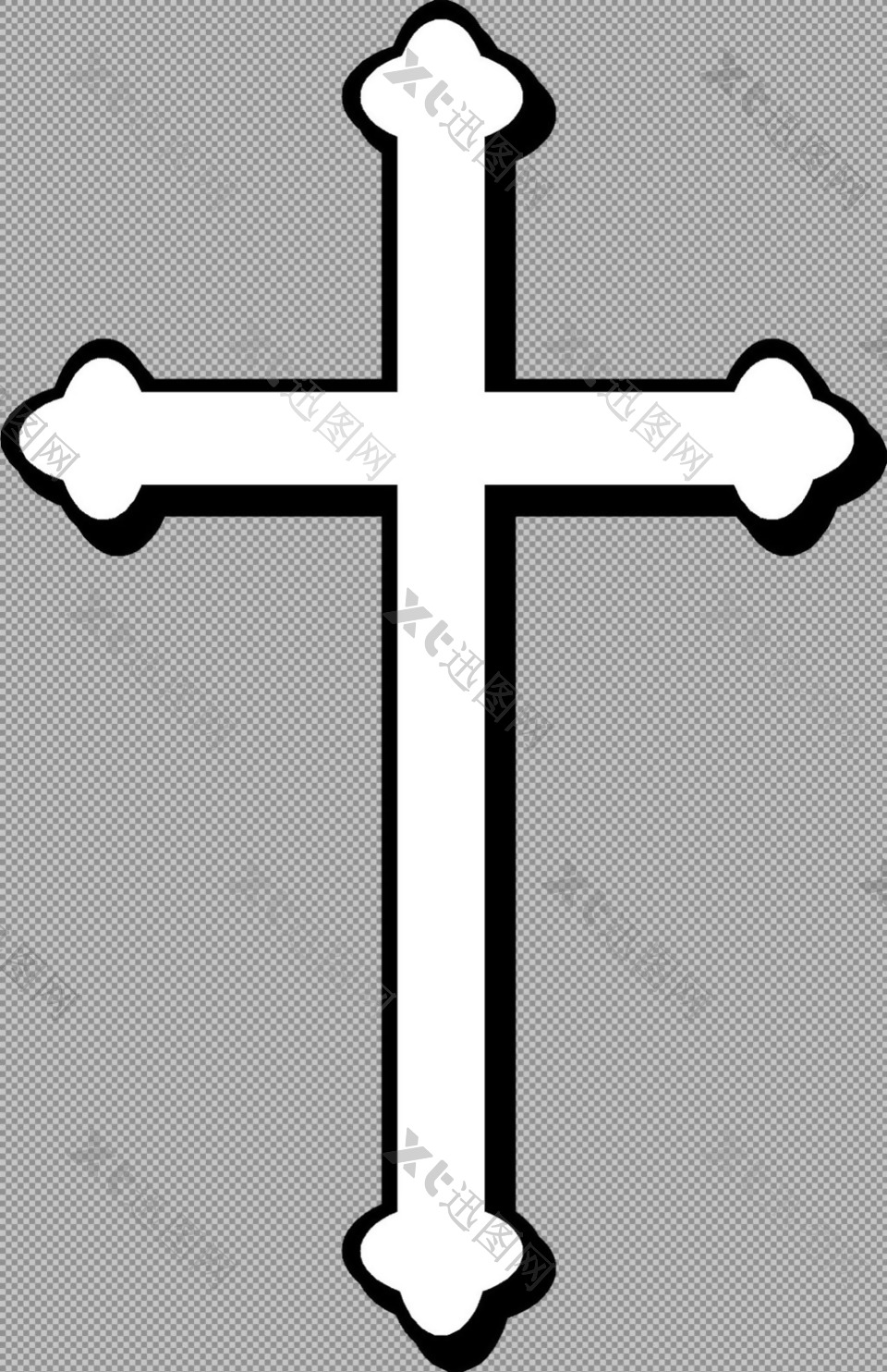 白色创意十字架免抠png透明图层素材