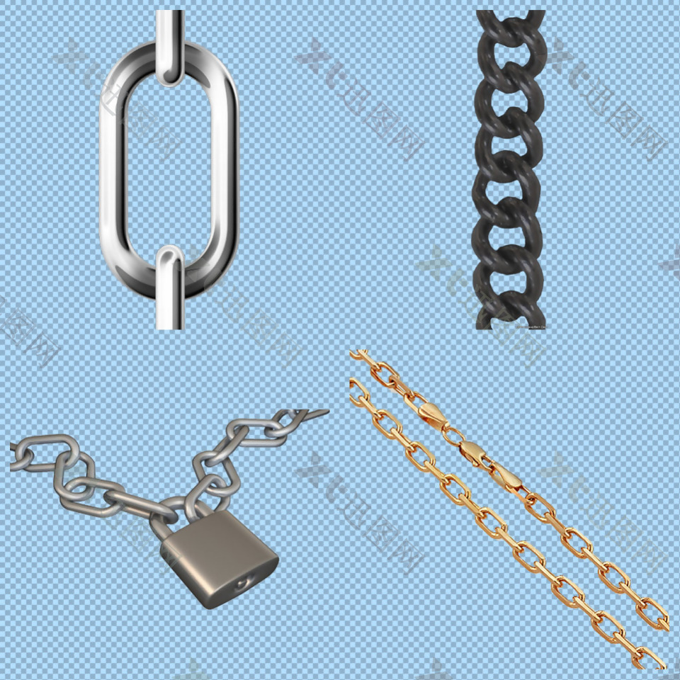 锁链链条免抠png透明图层素材
