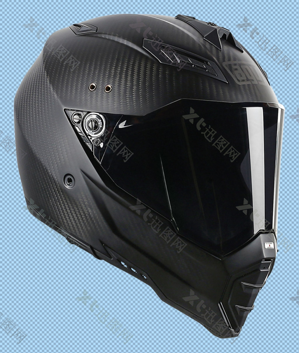 黑色酷炫摩托车头盔免抠png透明素材