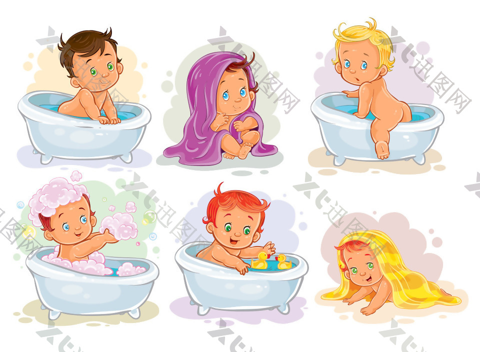 儿童沐浴洗澡素材
