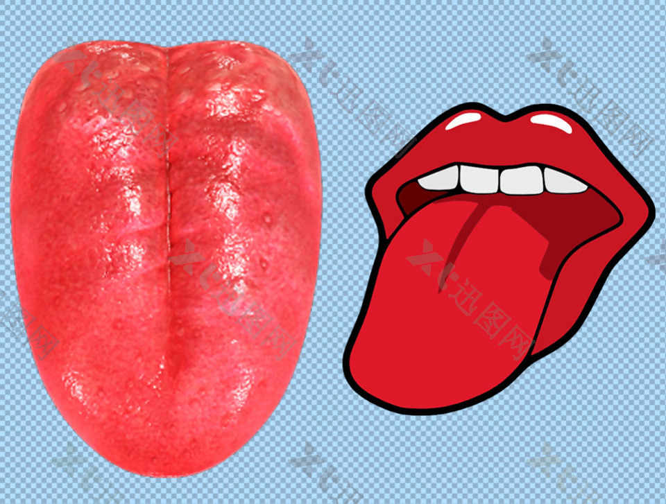 红色人的舌头免抠png透明图层素材