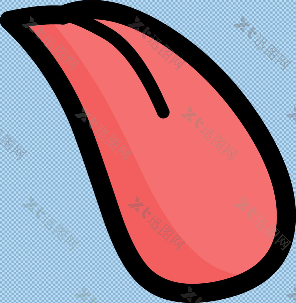 手绘红色舌头免抠png透明图层素材