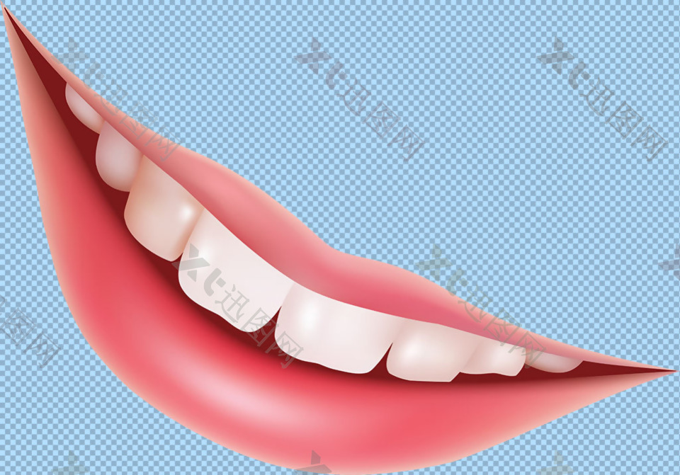 嘴唇牙齿免抠png透明图层素材