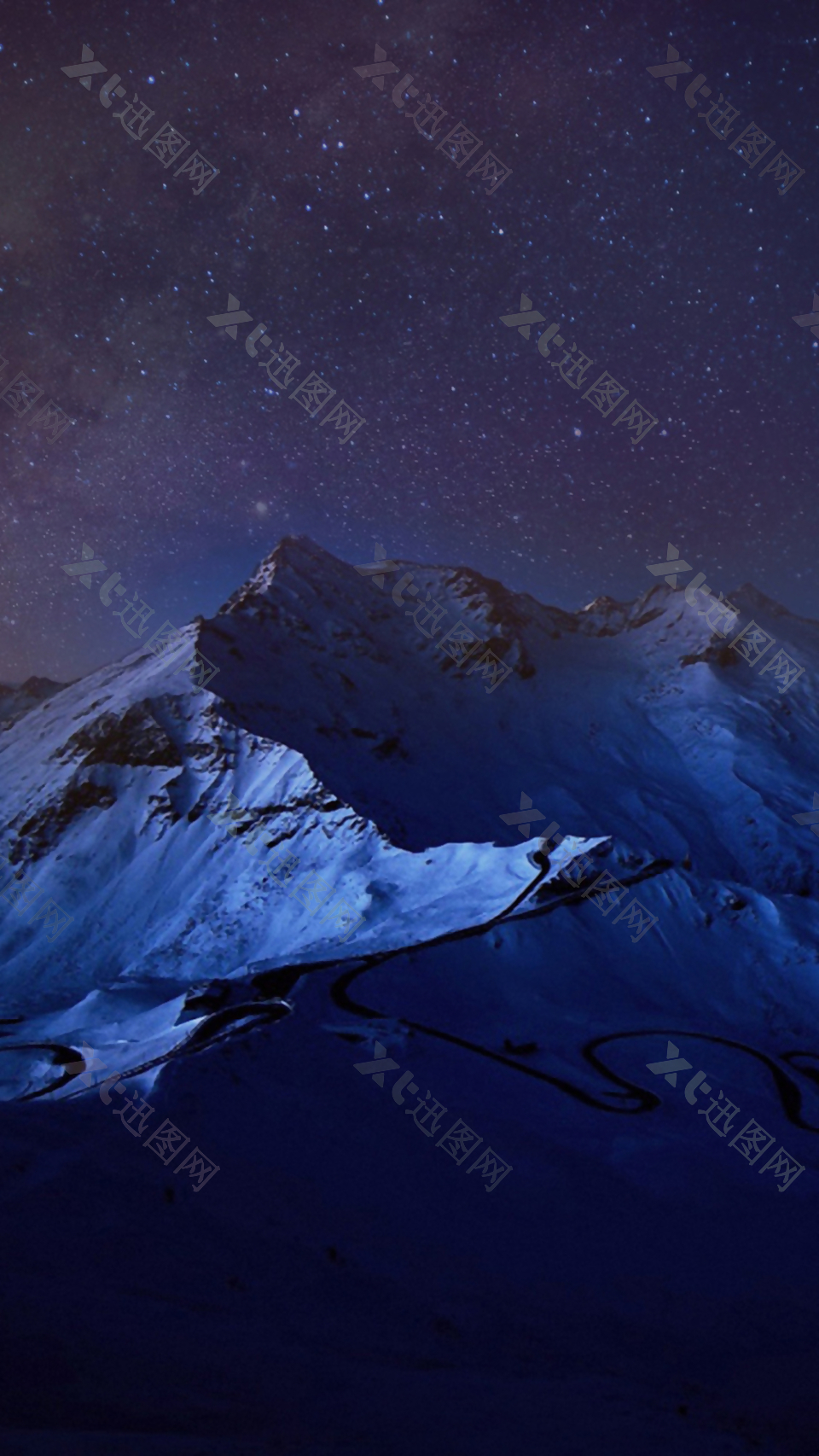 抽象蓝色山脉H5背景素材
