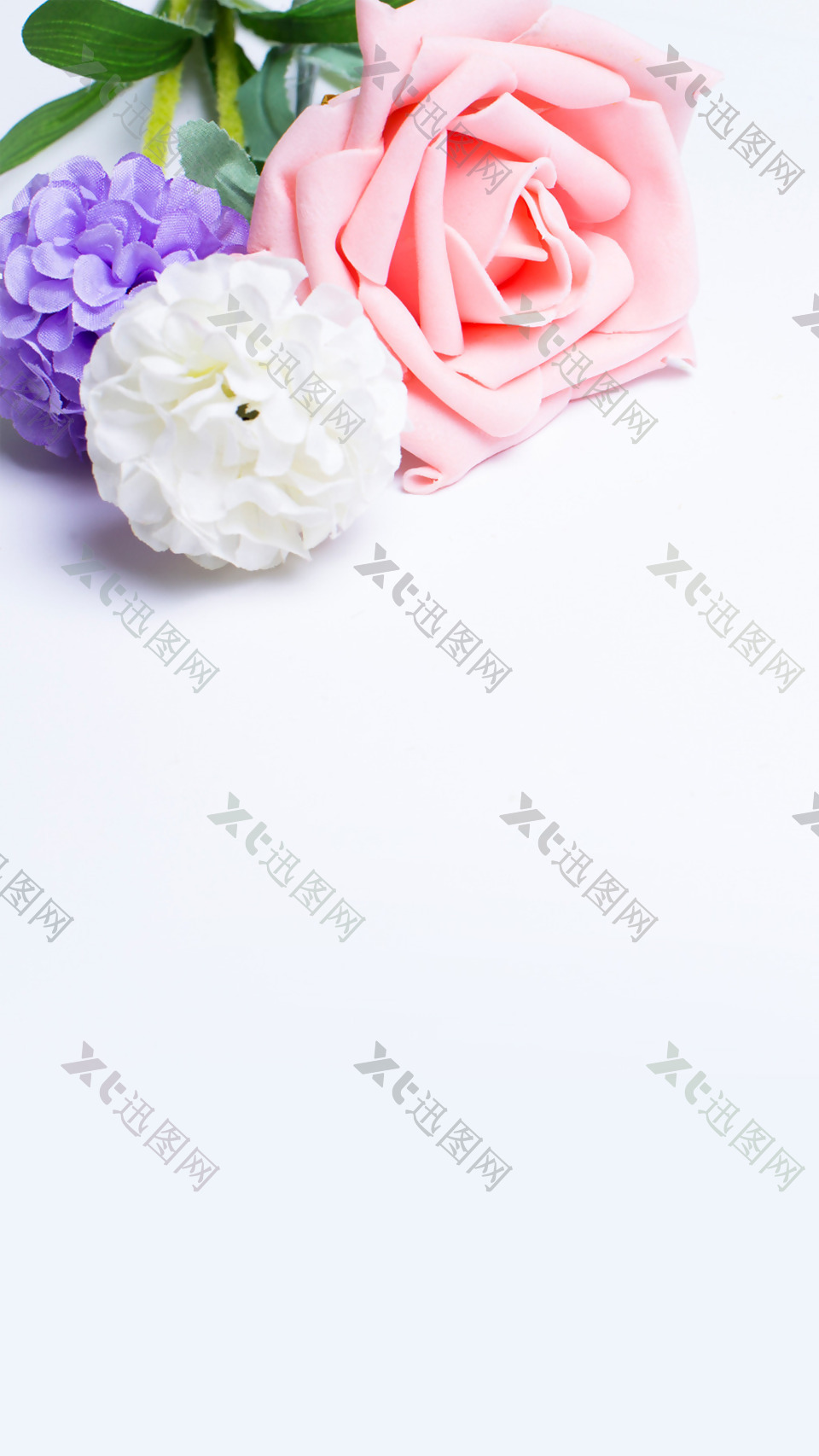 清新粉色花朵H5背景素材