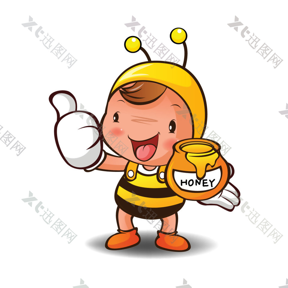 卡通小蜜蜂蜂蜜元素