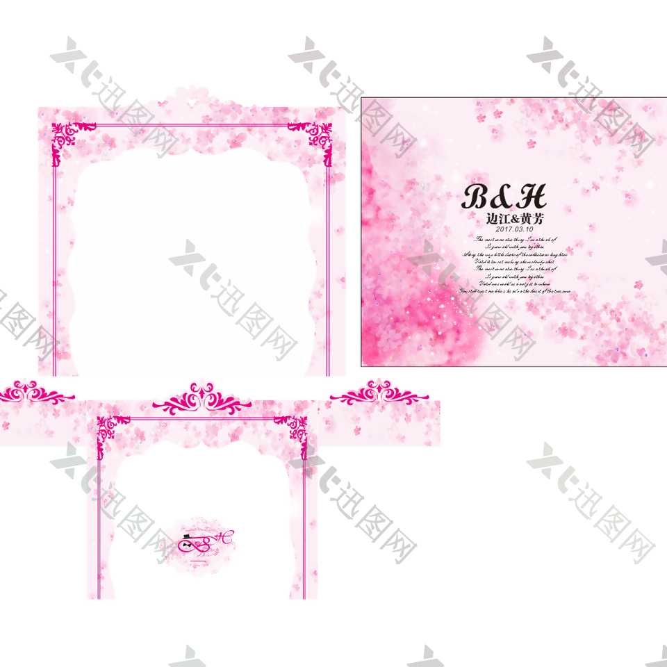 粉色樱花婚礼素材图片