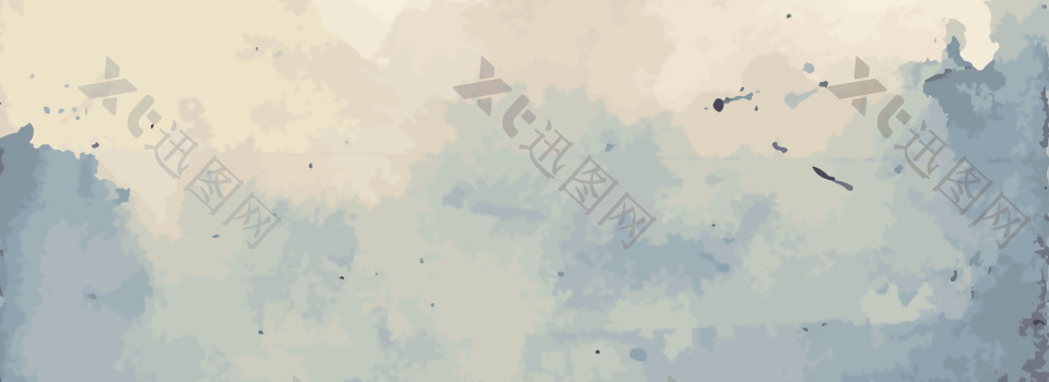 水墨中国风蓝色海报banner背景