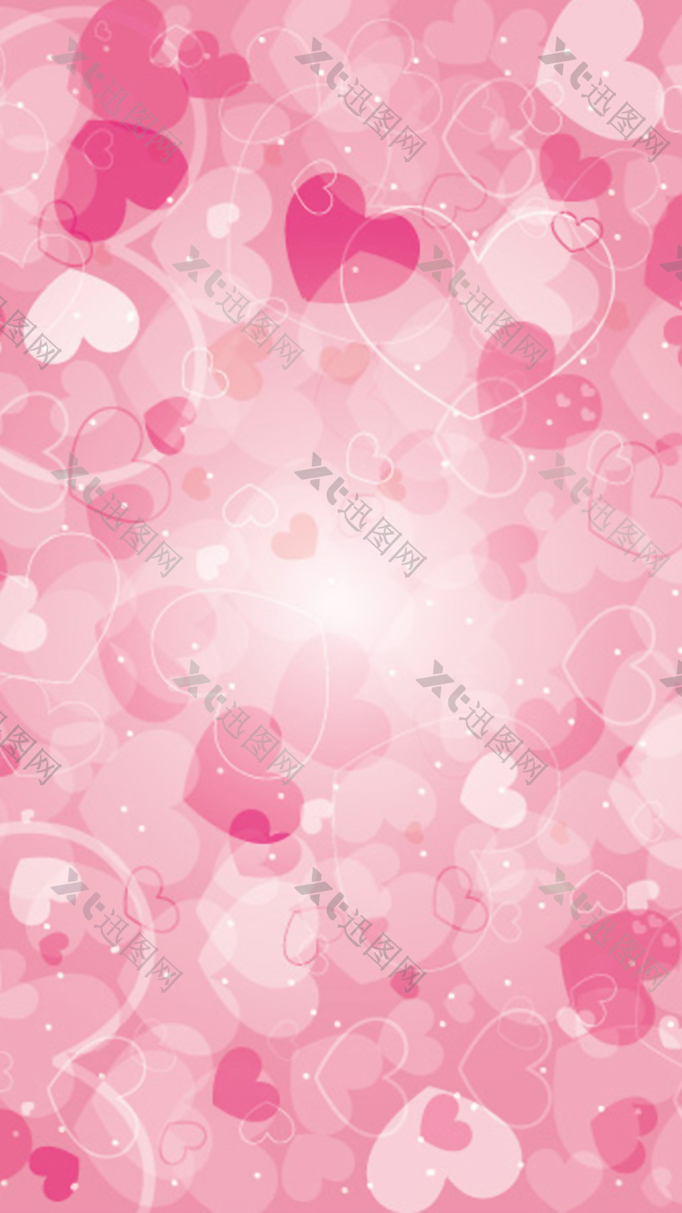 唯美粉色心形H5背景素材