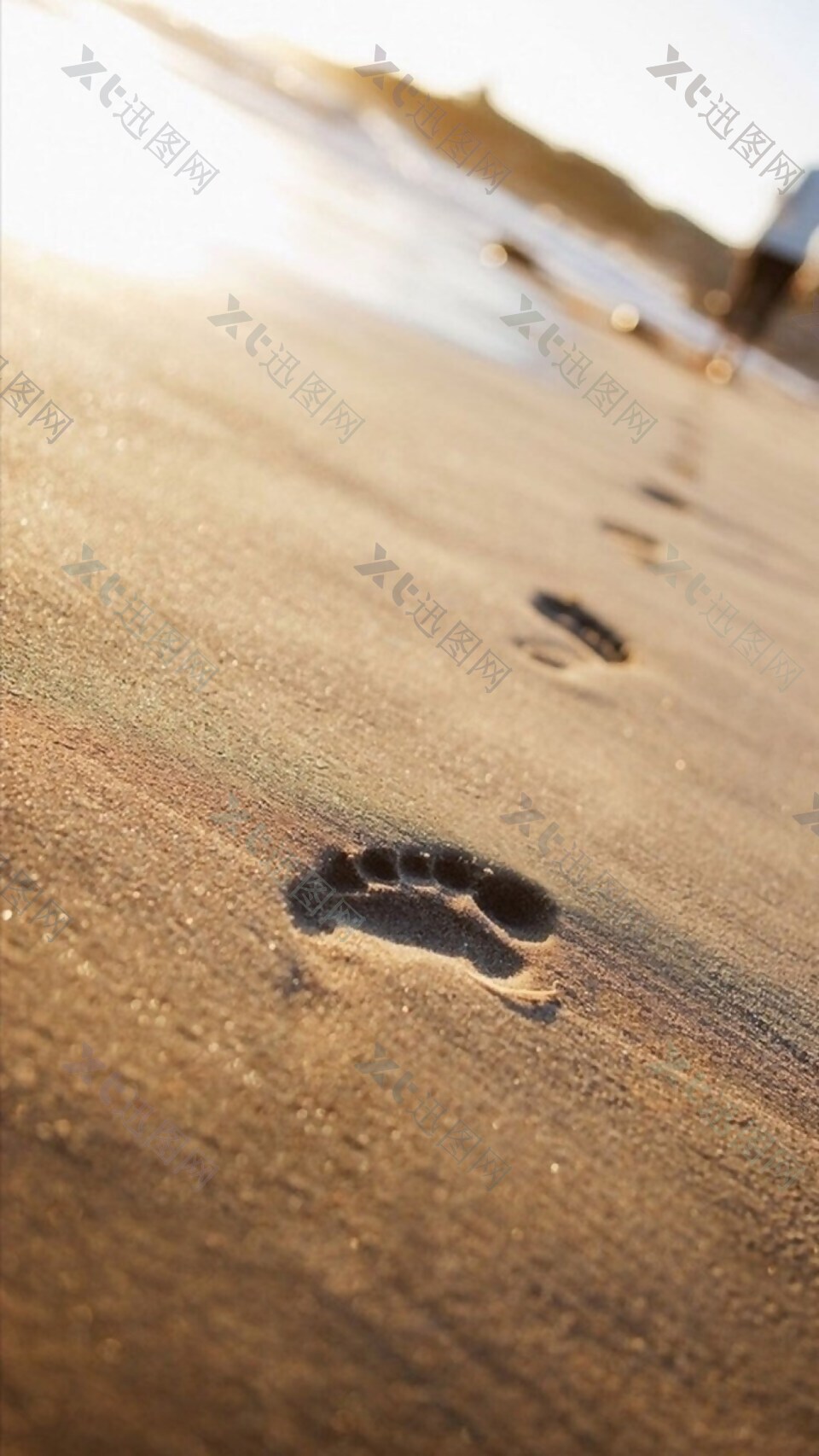 脚印沙滩H5背景素材