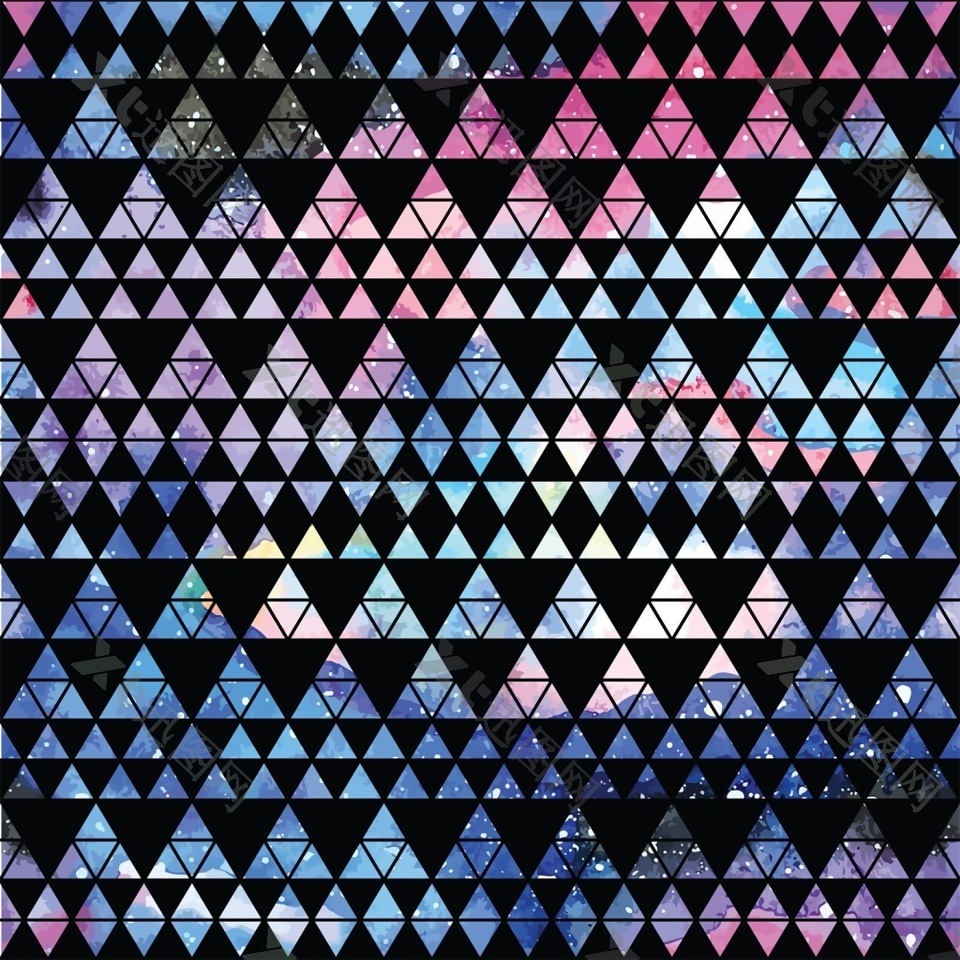 抽象星空三角几何图案