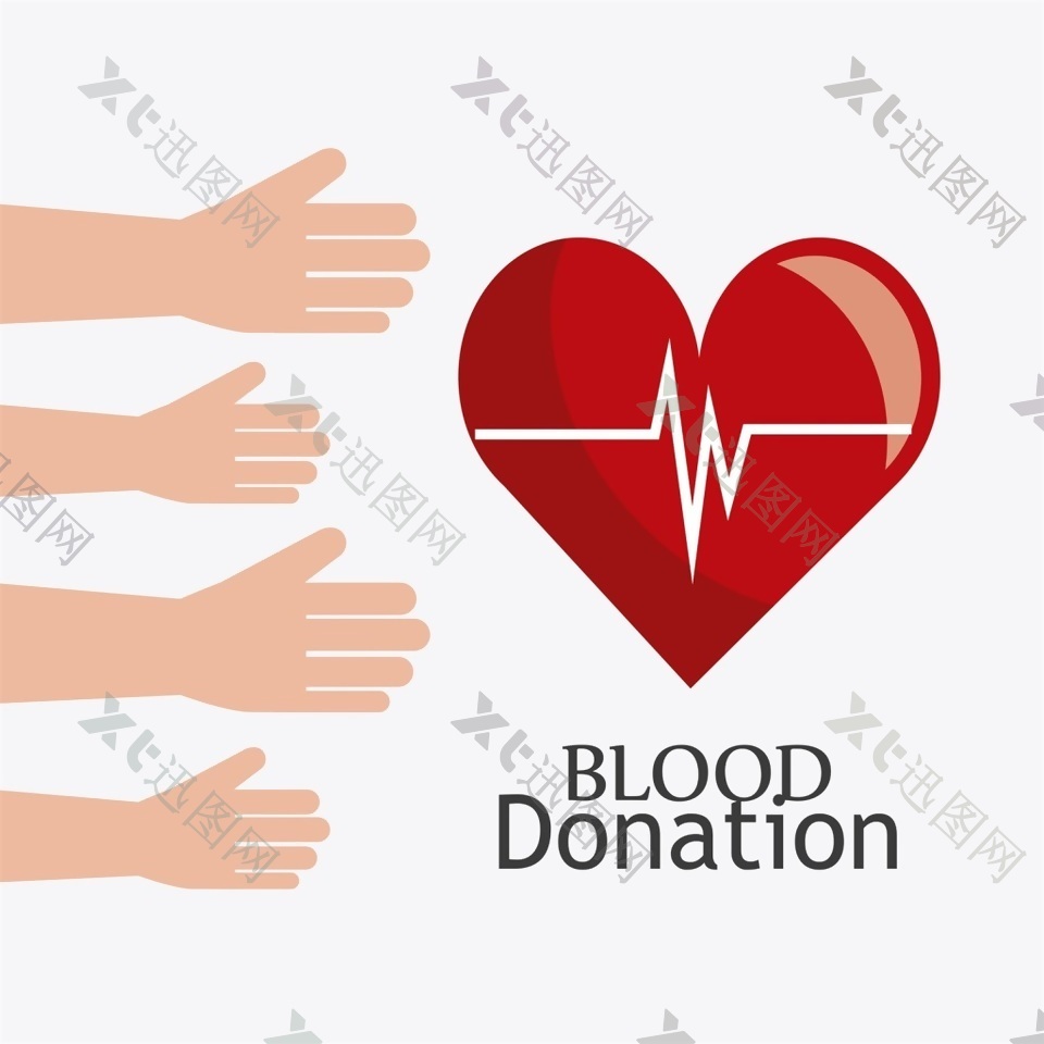 伸手献血公益广告相关矢量素材
