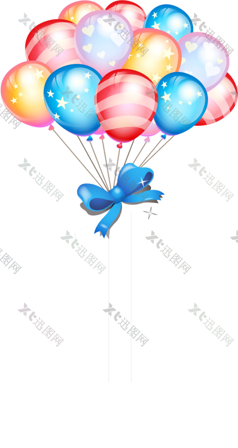 多彩氢气球素材图片