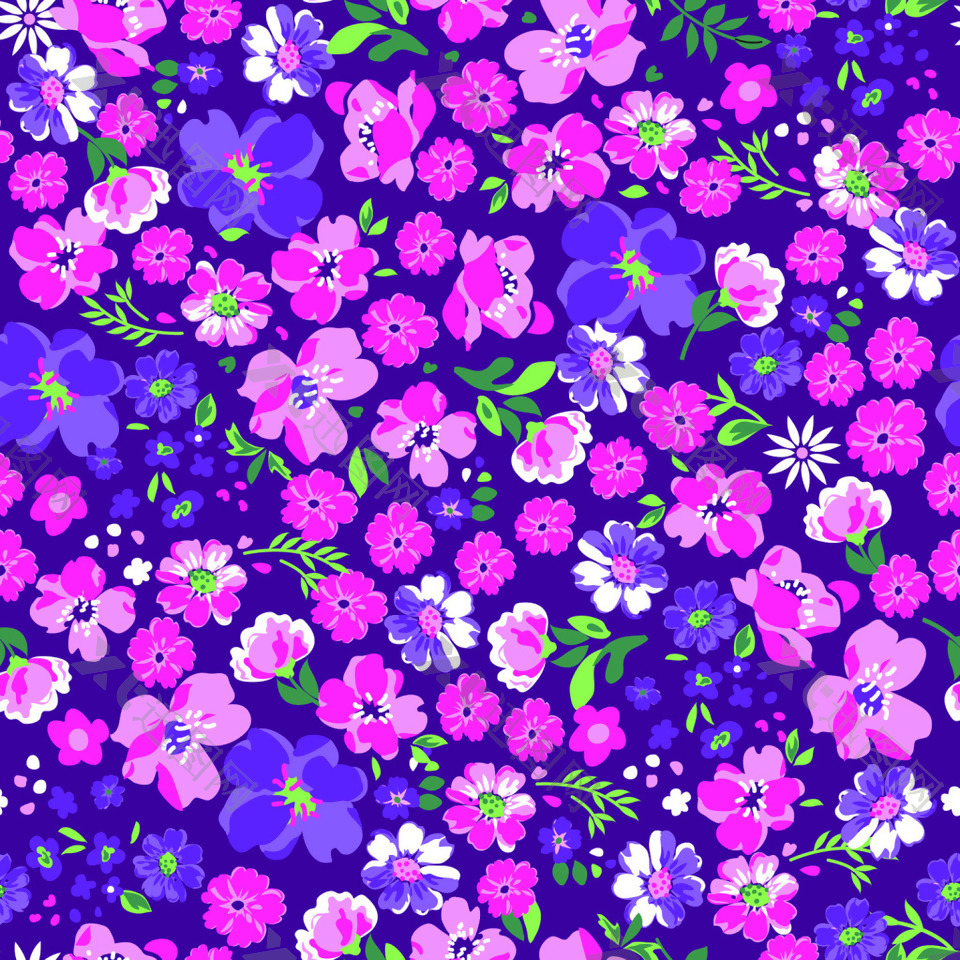 紫色平铺碎花背景矢量素材