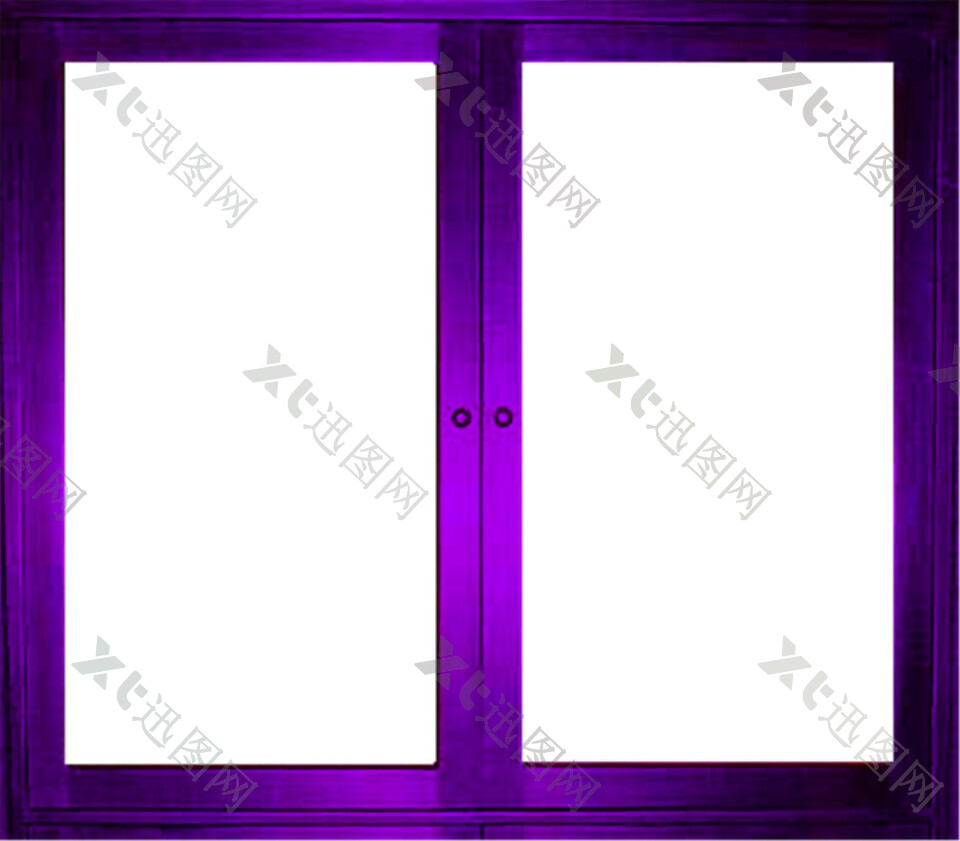 紫色亮眼透明玻璃窗PNG元素