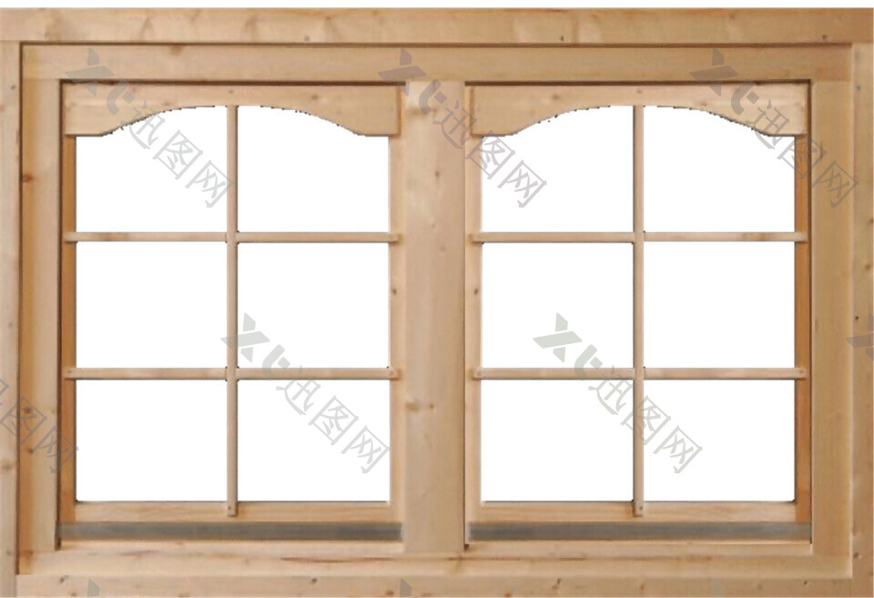 现代木质格子透明窗户