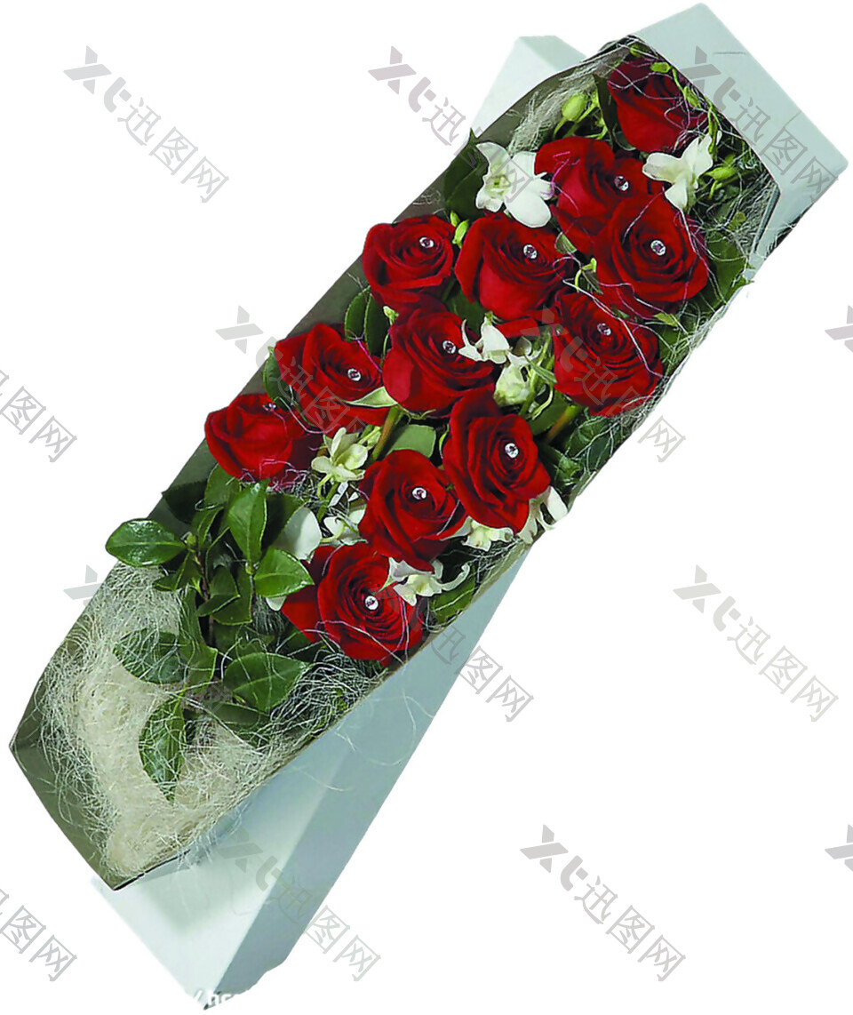 浪漫情人节玫瑰花礼盒素材图片