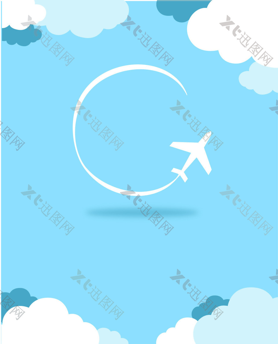 天空云层飞机海报背景素材