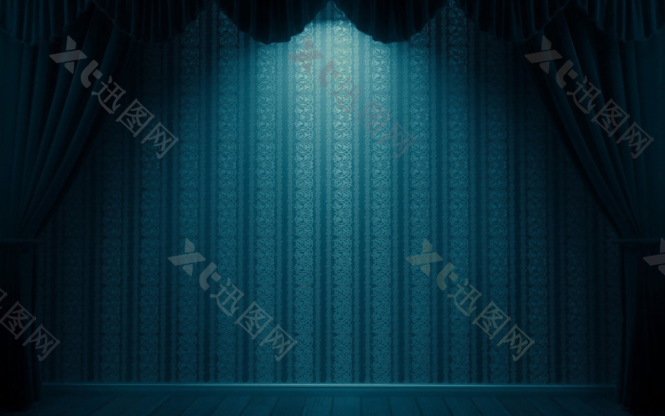 时尚蓝色舞台背景