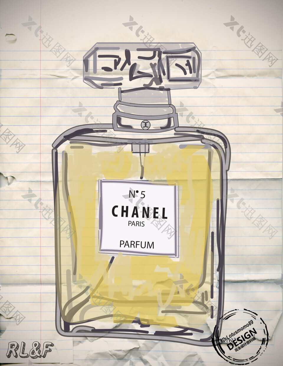 chanel香水大师手绘图片设计手稿图