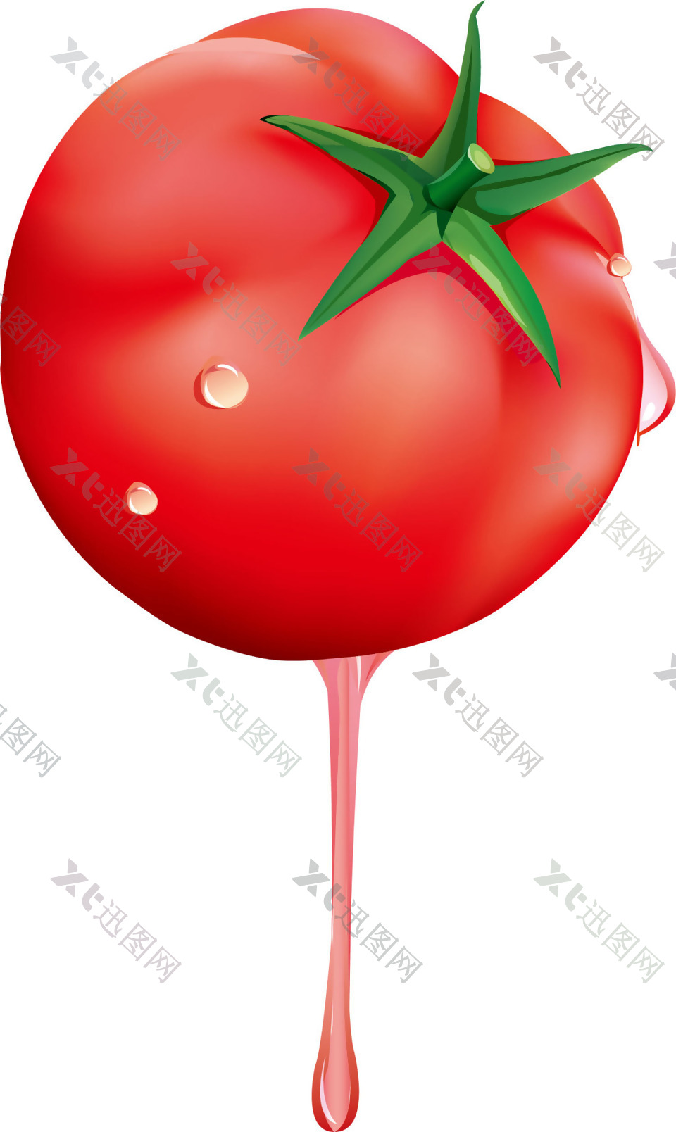 手绘果汁西红柿元素