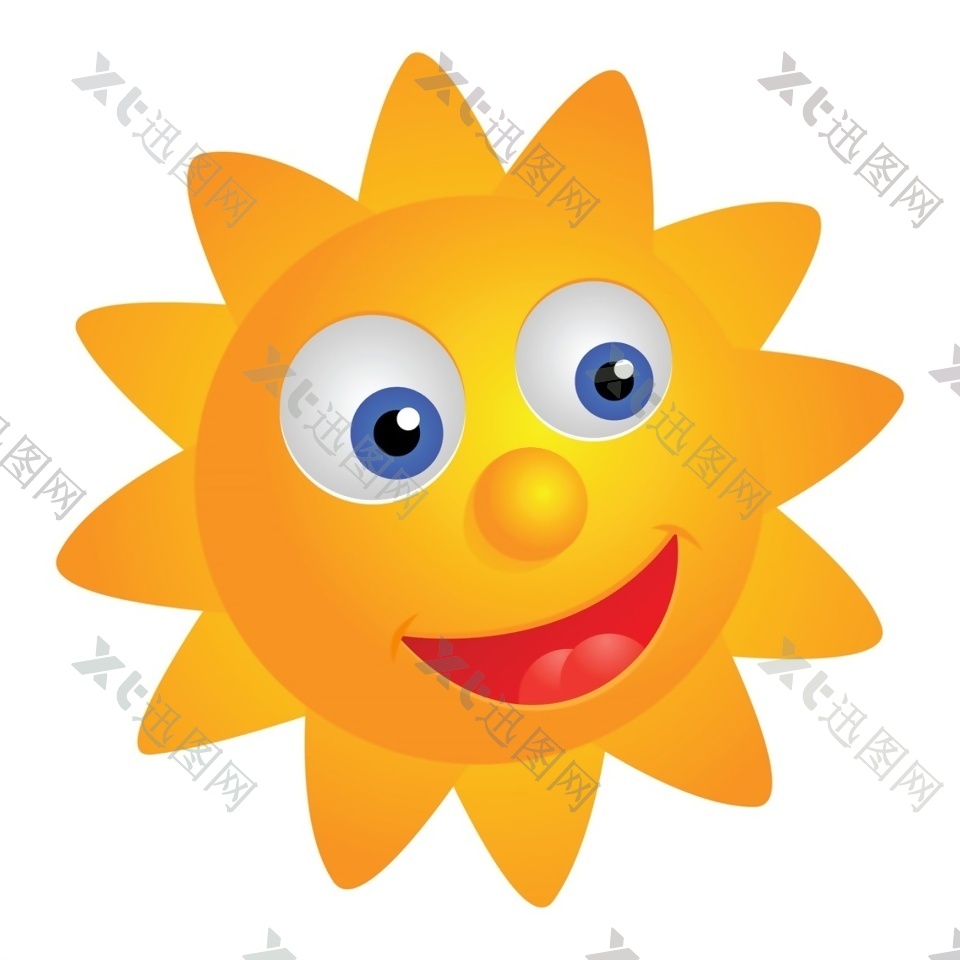 可爱笑脸太阳矢量素材