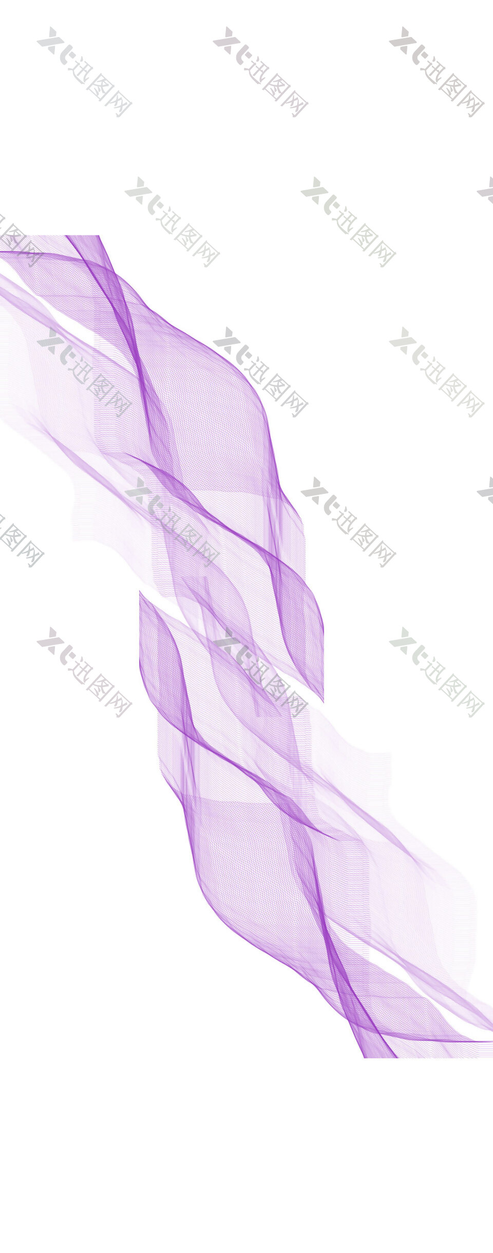 手绘紫色丝巾元素