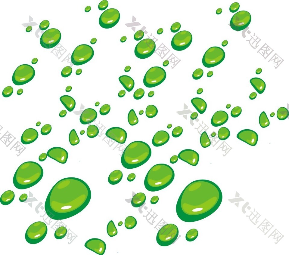 漂浮绿色水滴