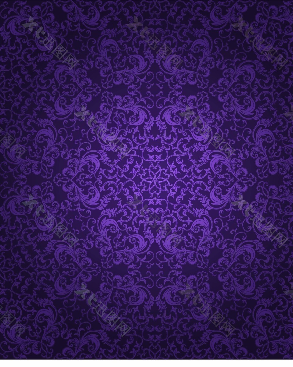 矢量紫色古典花纹背景矢
