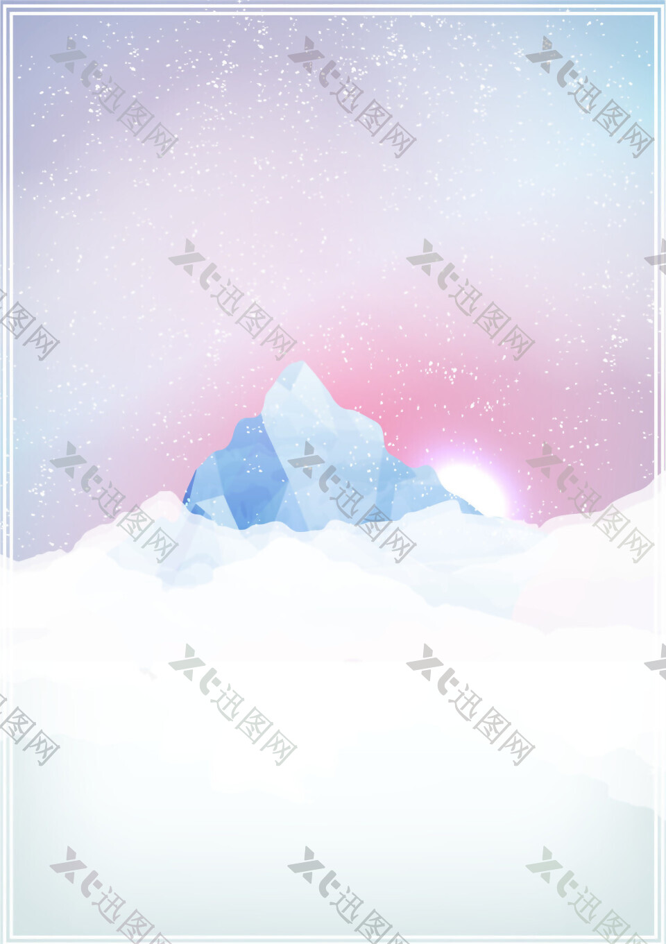 抽象雪山彩色促销背景图设计