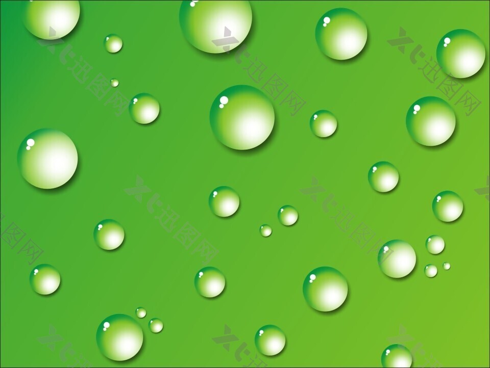 绿色清新小水滴