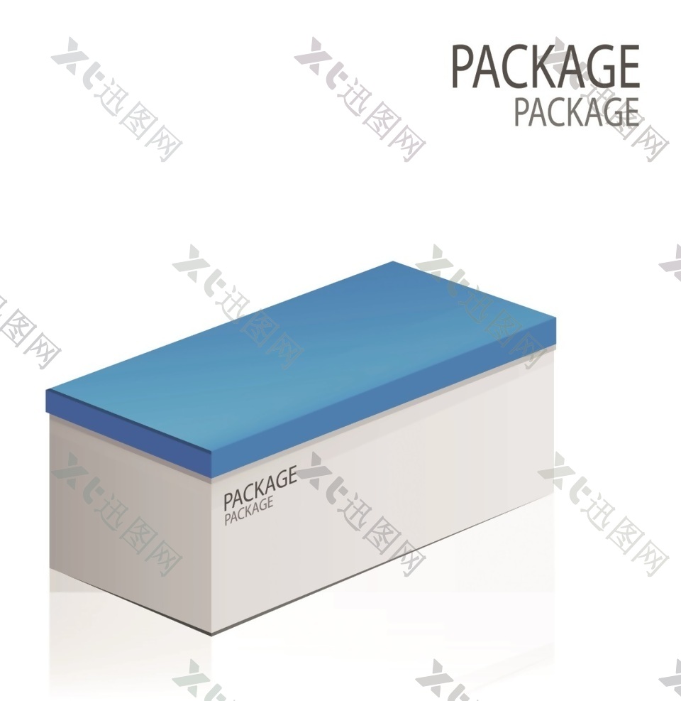 蓝色天地盖包装盒设计素材