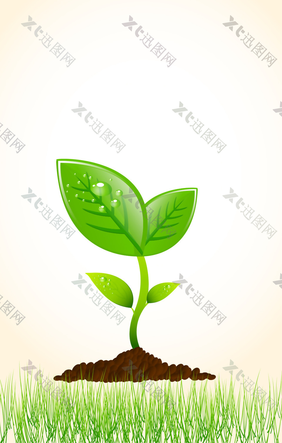 环保绿色树苗发芽植树节海报背景