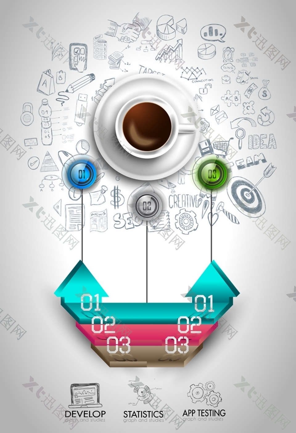 咖啡图表创意设计矢量