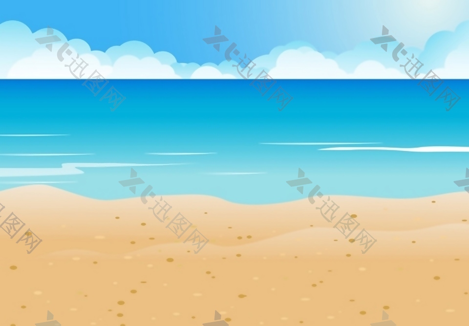 沙滩海水矢量素材