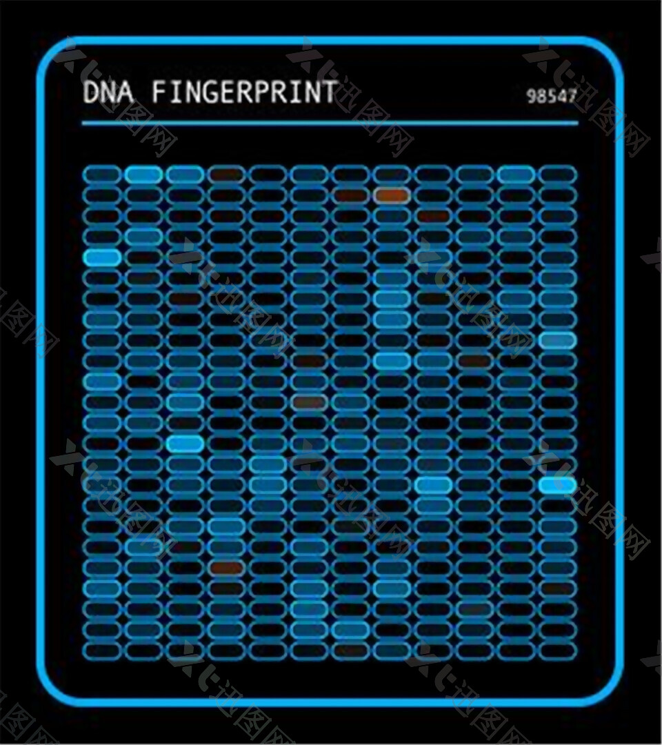 医疗主题HUD窗口元素-DNA指纹图谱