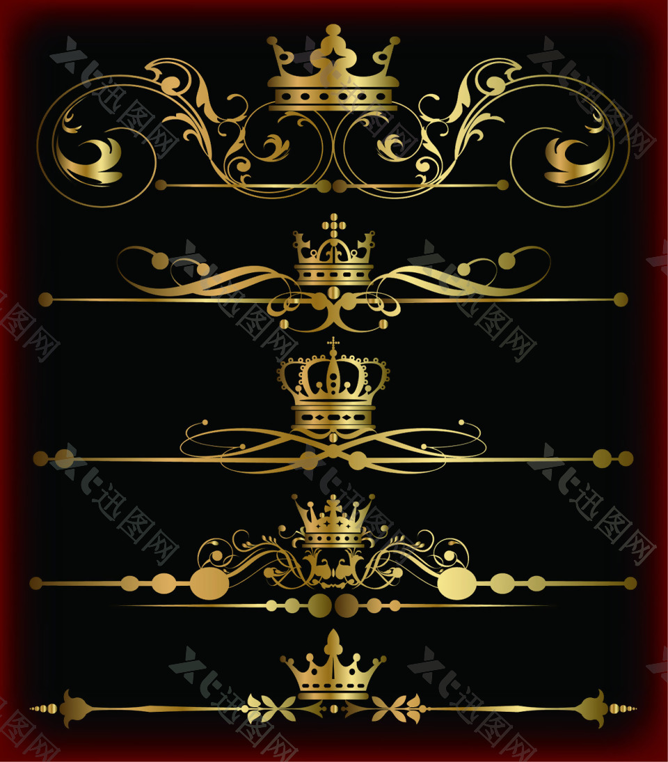 欧美皇室皇冠饰品网页设计标签